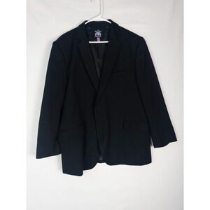 Savile Row London Blazer Jacket Mens 48R Black Single Breasted 2‎ Button